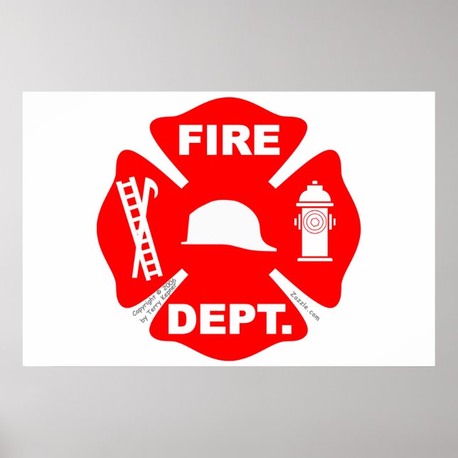 Emblème du service d'incendie - Poster (Devant)