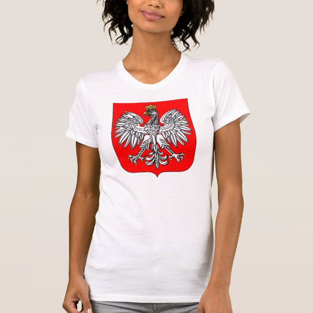 Emblème du T-shirt des femmes de la Pologne (Devant)