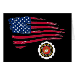 Emblème d'usmc et drapeau d'U S