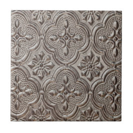 Emboss Style Silver Gray Medallion Fliese
