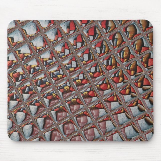 Embossed Ash Gray Maroon Checkered: Eine moderne K Mousepad (Vorne)