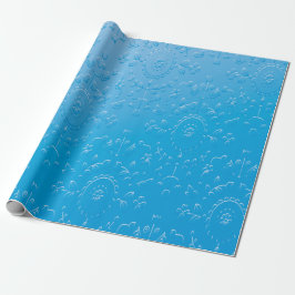 Embossed Blue Blume Abstrakt Gradient Geschenkpapier
