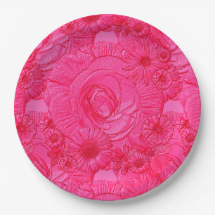 Embossed Blume-Hot Pink-PAPER-TELLER Pappteller