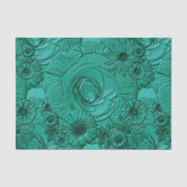 Embossed Blume-Jade Green Tissue Wrapping Seidenpapier