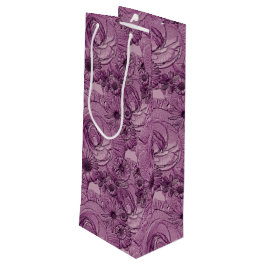 Embossed Blume-Lt Lila-WEIN-GIFT-BAG Geschenktüte Für Weinflaschen