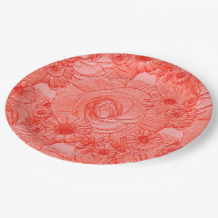 Embossed Blume-Mandarine-PAPER-TELLER Pappteller