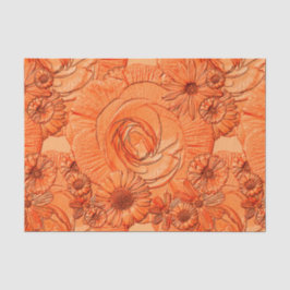 Embossed Blume-Orange-Gewebe-Wrapping Seidenpapier