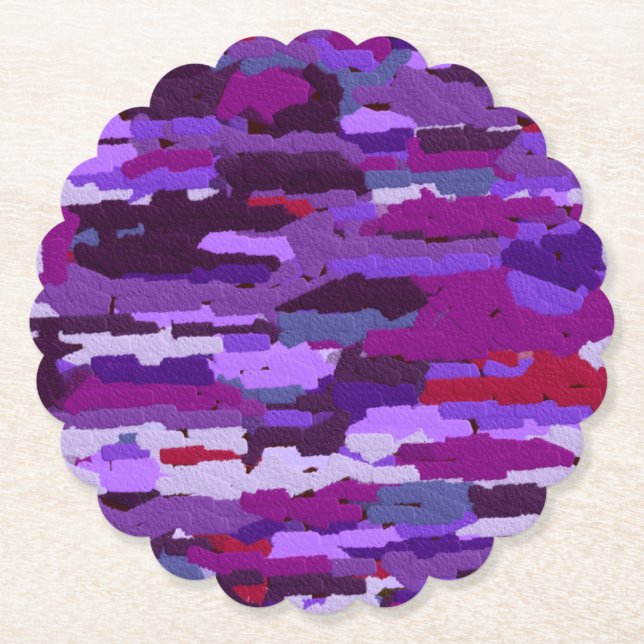 Embossed Chalk Shades Lila und rot Untersetzer (Vorderseite)