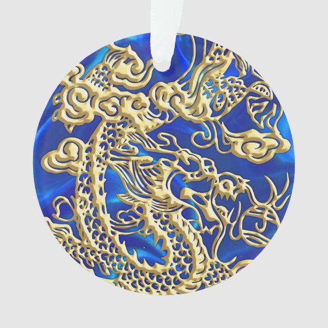 Embossed Gold Dragon Ornament (Vorderseite)