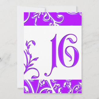 Embossed Look Lila Sweet 16 Geburtstag Einladung