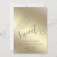 Embossed Palm minimalistisches Goldskript, süß 16