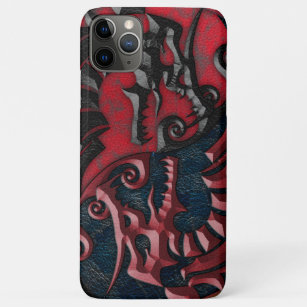 Embossed Red & Black Leather Dragon Yin Yang Case-Mate iPhone Hülle
