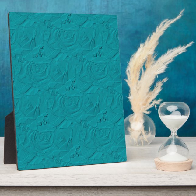Embossed Rose AQUAMARIN Plaque Fotoplatte (Seite)