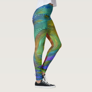 Embossed Spiralregenbogen und unordentliche Streif Leggings