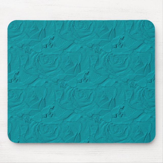 Embossed Textured Rose AQUAMARIN MOUSEPAD (Vorne)