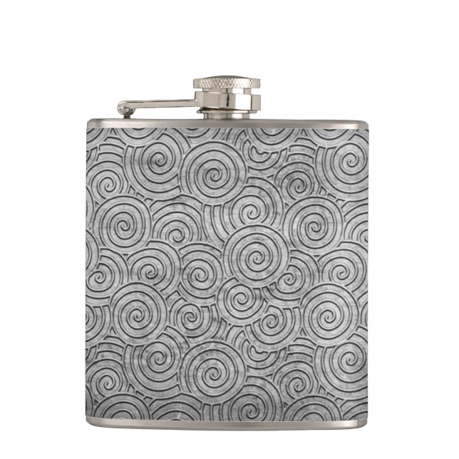Embossed Twirl White Texture Flachmann (Vorderseite)