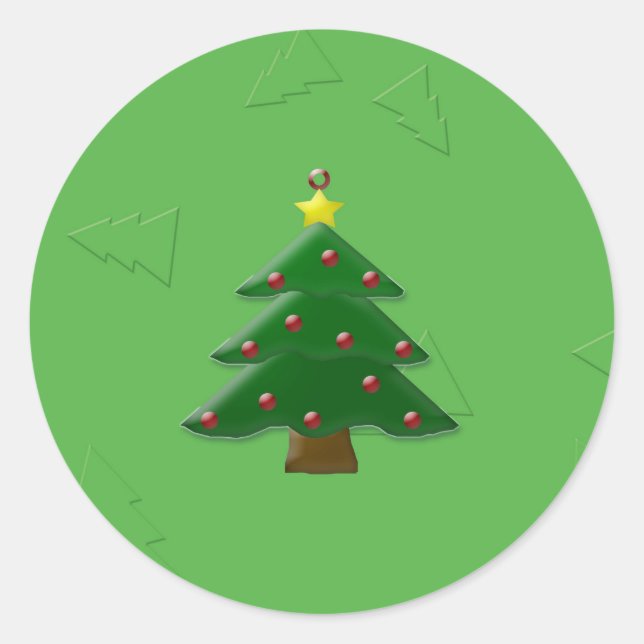 Embossed Weihnachtsbaum Stickers (Vorderseite)