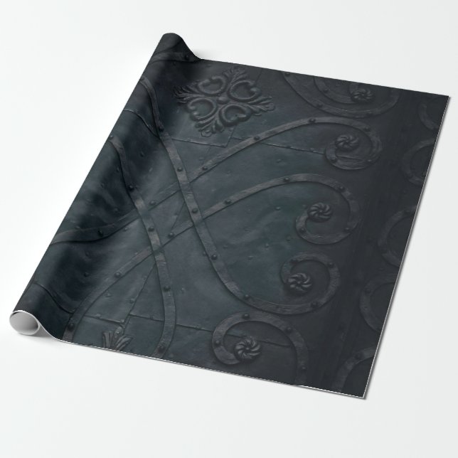 Embosses Schwarzes Metall Geschenkpapier (Ungerollt)