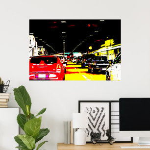 Embouteillage dans un tunnel Photo Poster Art