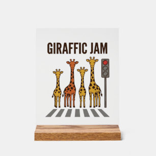 Embouteillage giraffic Drôle de girafe traversant