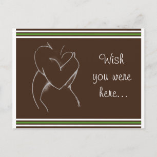 Embrace (Babydusche) braun & grün Postkarte