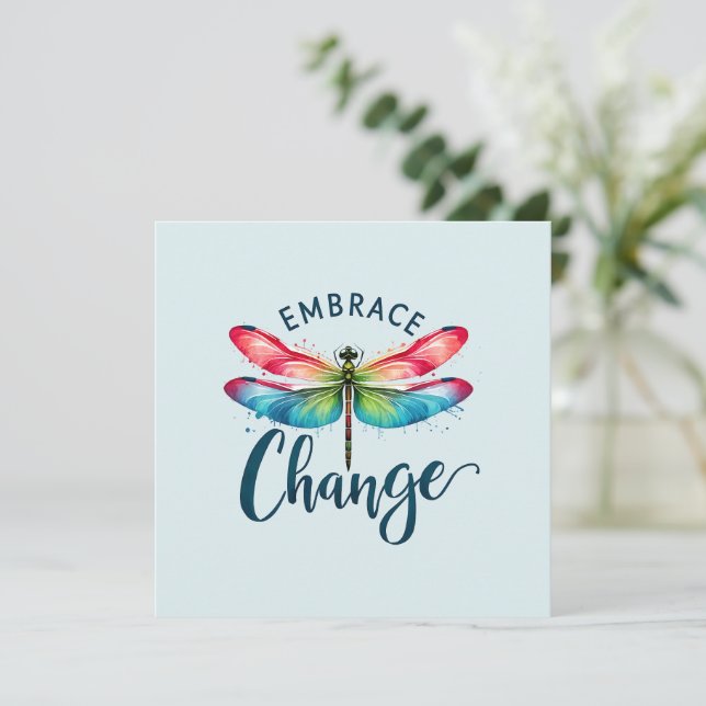Embrace Change - Artistic Dragonfly (Stehend Vorderseite)