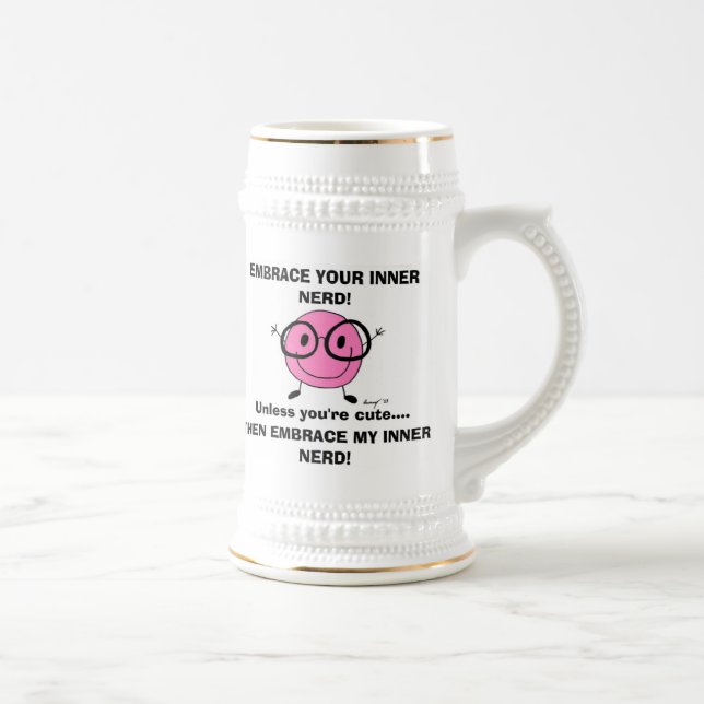 EMBRACE DEINEN NERD Stein Bierglas (Rechts)