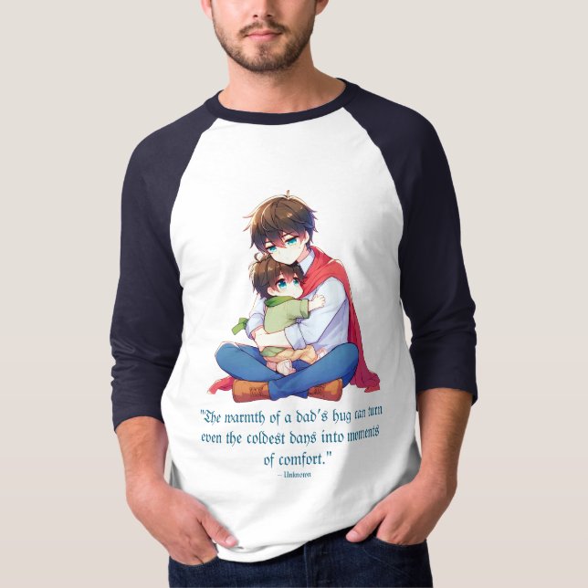 Embrace des Vaters - Chibi Style Raglan T-Shirt (Vorderseite)