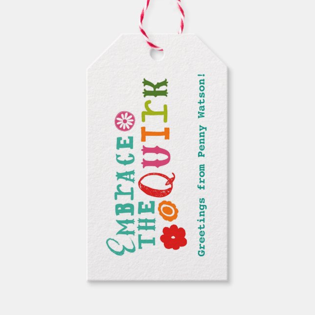 Embrace die Quirk-Gift-Tags Geschenkanhänger (Vorderseite)