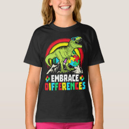 Embrace Differenzen T Rex Dinosaur Autismus Awaren T-Shirt