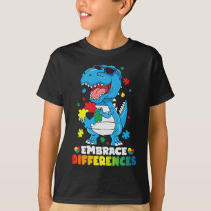 Embrace Differenzen T Rex Dinosaur Autismus Awaren T-Shirt