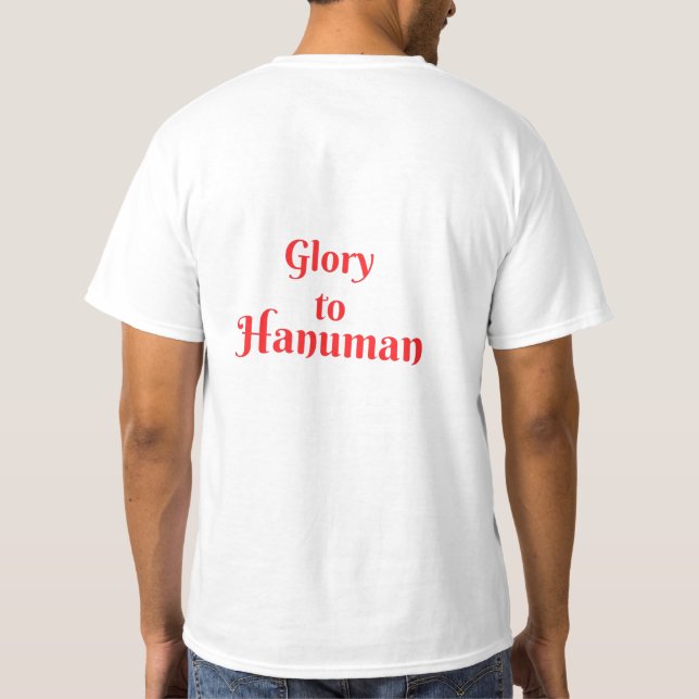 "Embrace Divine Vibes mit unserem 'Glory to Hanuma T-Shirt (Rückseite)