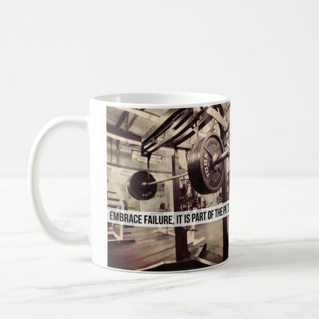 EMBRACE FEHLER. Bodybuilding Workout Motivierend Kaffeetasse (Links)
