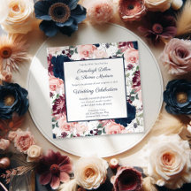 Embrace Floral Pattern Wedding | Burgundy Navy