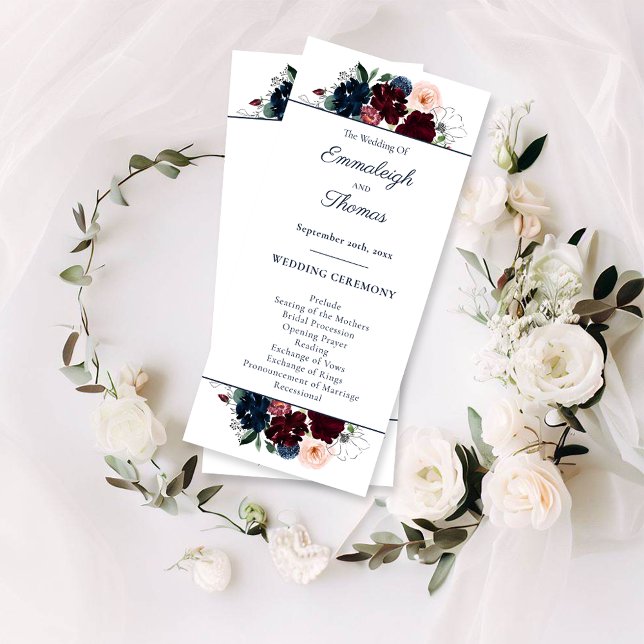 Embrace Floral Wedding | Burgundy Navy Blue Programm (Von Creator hochgeladen)