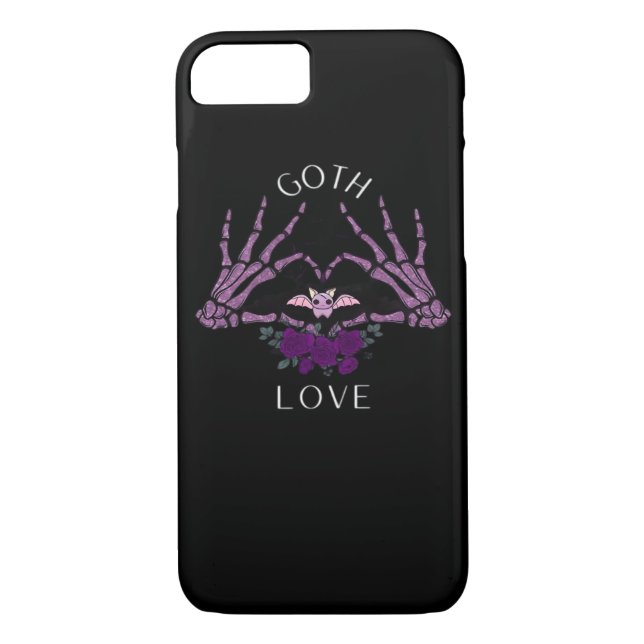Embrace Goth Skeleton Heart Case-Mate iPhone Hülle (Rückseite)