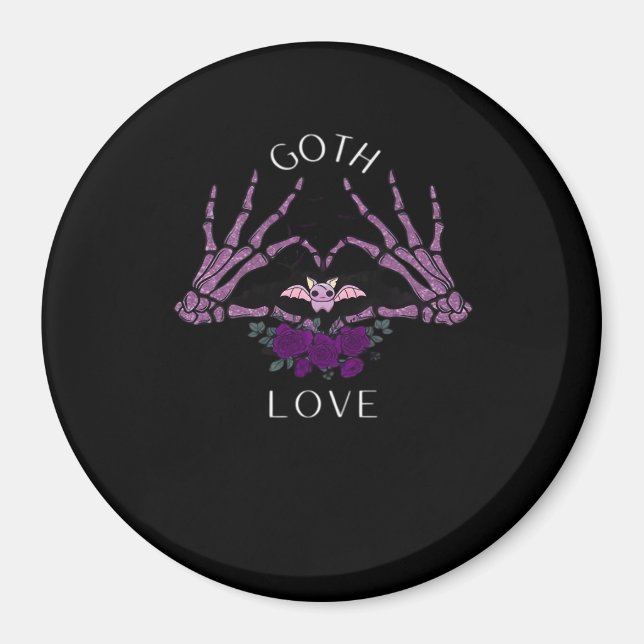 Embrace Goth Skeleton Heart Magnet (Vorne)