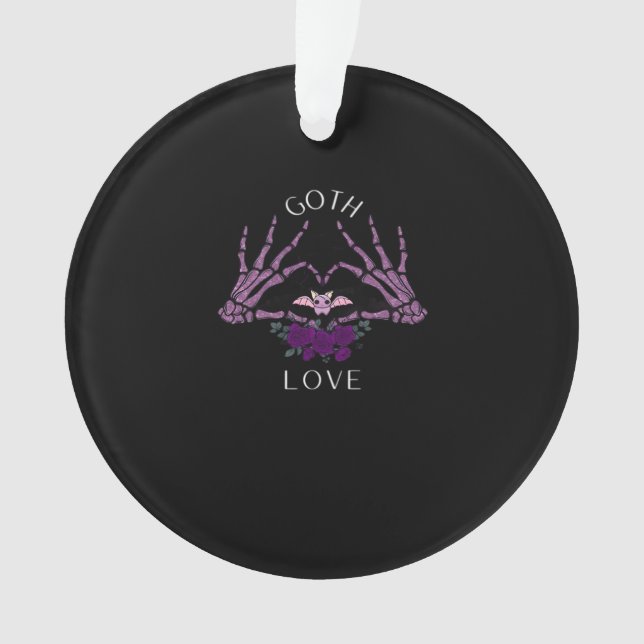 Embrace Goth Skeleton Heart Ornament (Vorderseite)