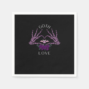 Embrace Goth Skeleton Heart Serviette