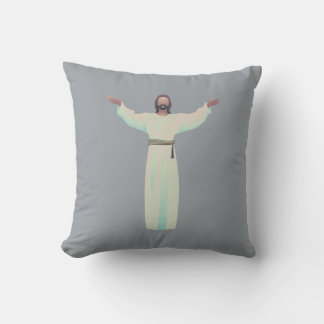 Embrace Jesus-Wurfkissen in Grau Kissen
