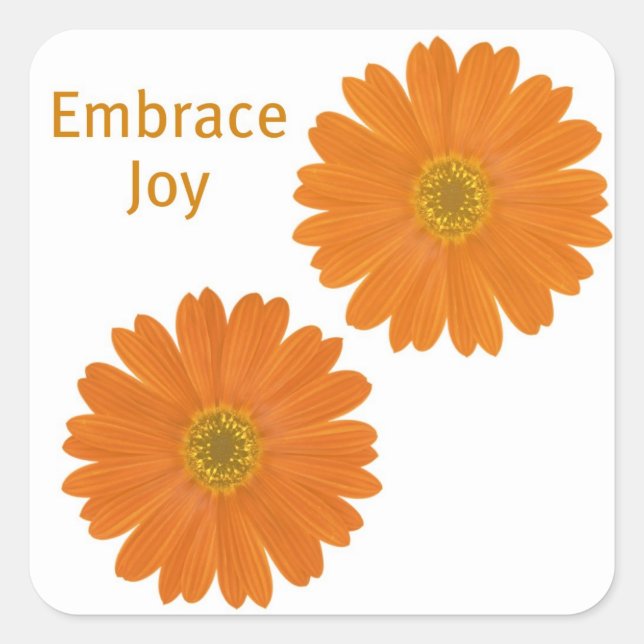 Embrace Joy Daisies Quadratischer Aufkleber (Vorderseite)