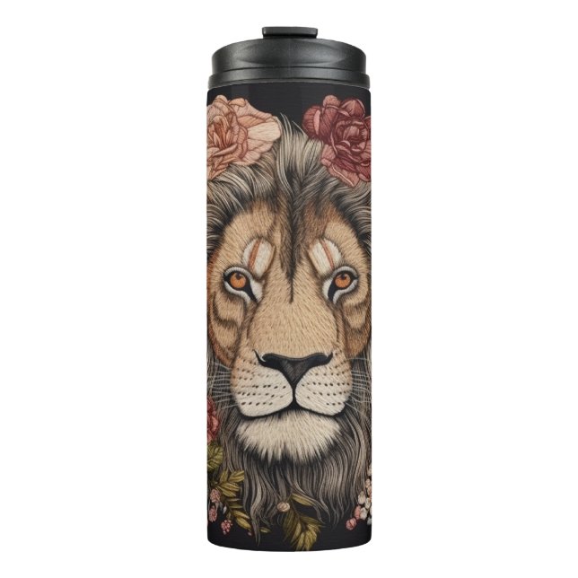 Embrace Majestät und Power mit unserem Löwen Thermosbecher (Vorderseite)