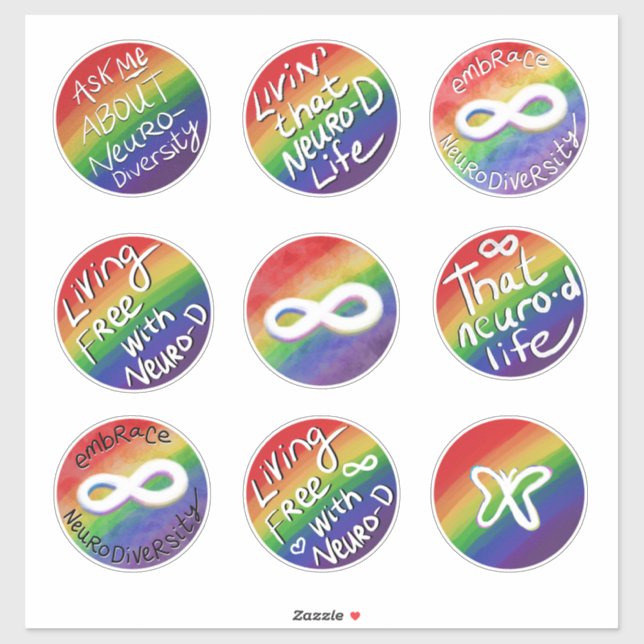 Embrace Neurodiversity Aufkleber (Blatt)