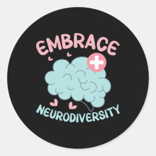 Embrace Neurodiversity-Aufkleber Runder Aufkleber