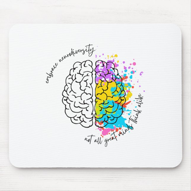 Embrace Neurodiversity-Autismus-Bewusstsein Mousepad (Vorne)