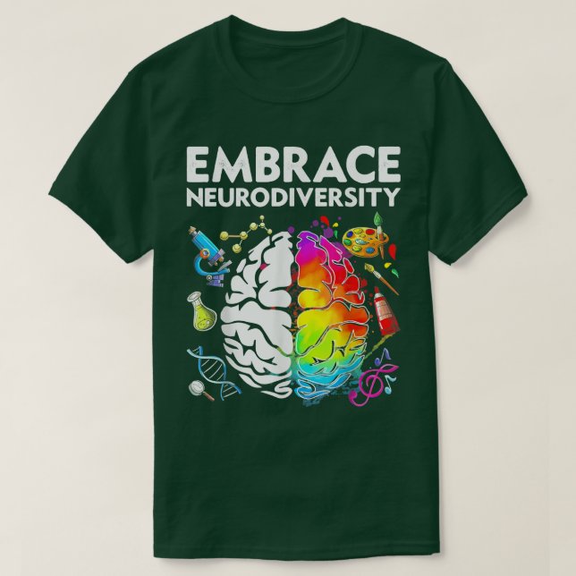 Embrace Neurodiversity Gefärbte Krawatte Autismus  T-Shirt (Design vorne)