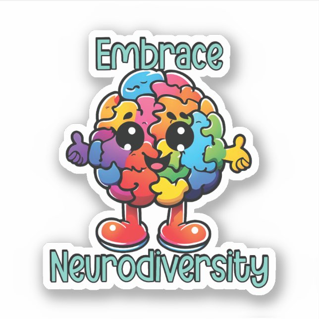 Embrace Neurodiversity | Neurodivere Sensibilisier Aufkleber (Vorderseite)