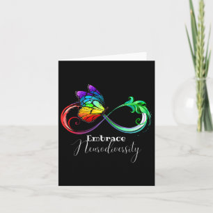 Embrace Neurodiversity Rainbow Infinity Butterfly Karte