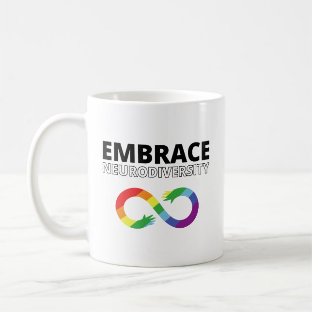 Embrace Neurodiversity - Rainbow Infinity Symbol Kaffeetasse (Links)