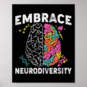 Embrace Neurodiversity und Autismus Bewusstsein Poster